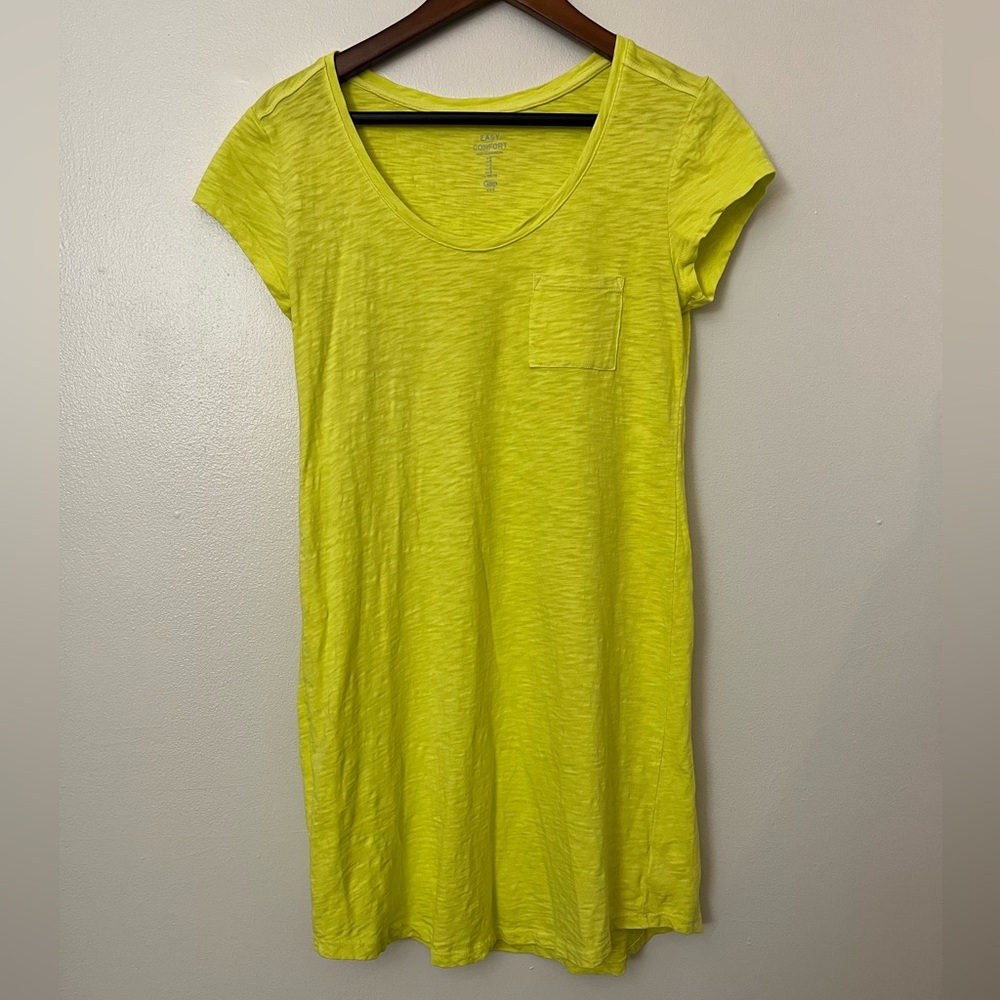 GAP Easy Comfort T-Shirt Dress Neon Yellow